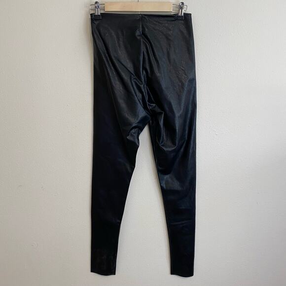 Commando Perfect Control Top Faux Leather Leggings Black Size Large - Picture 2 of 6